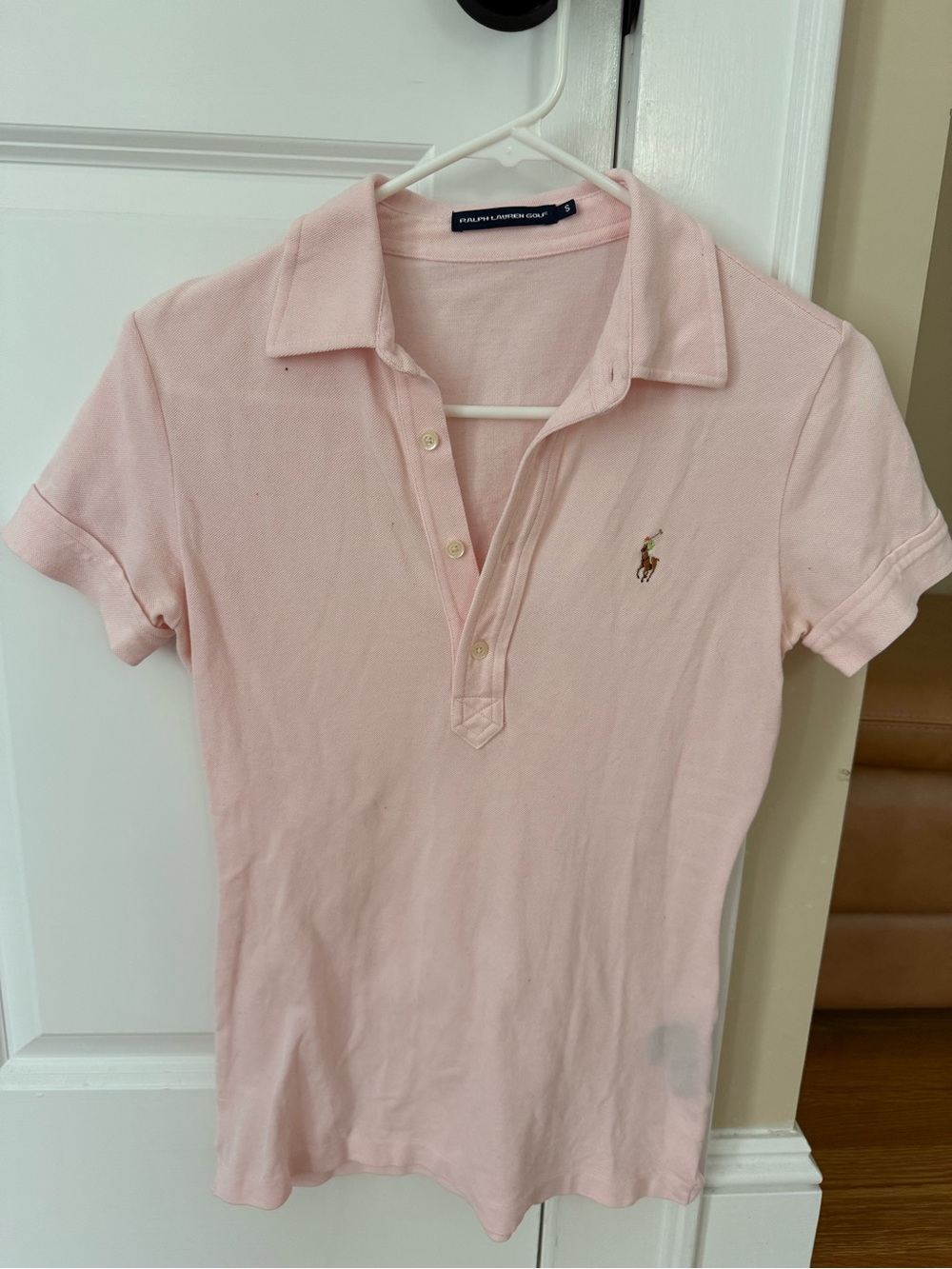 Ralph Lauren Golf Light Pink Short Sleeve Polo Top
